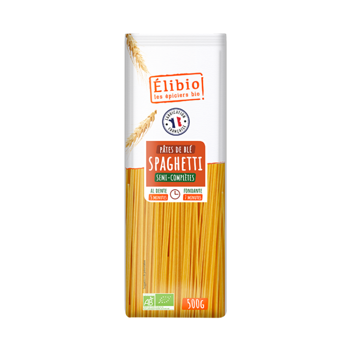 Spaghetti semi-complètes bio 500 g Fabrication France