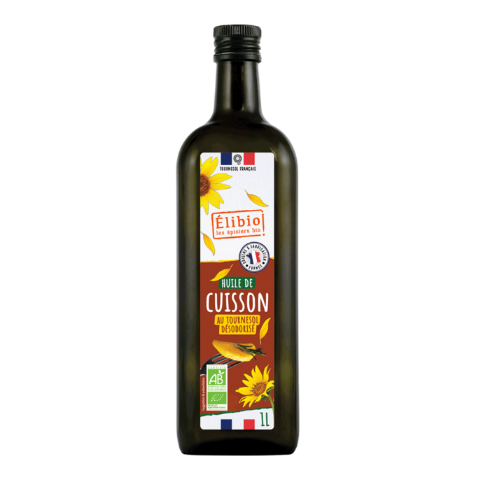 Huile de tournesol désodorisée bio spécial cuisson Origine France 1L