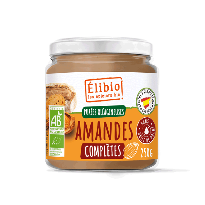 Purée d'amandes complètes bio 250 g Fabrication et Origine Espagne