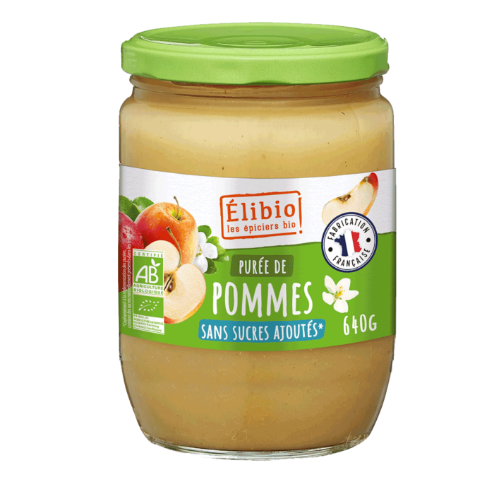 Purée de pomme sans sucre ajoutée bio bocal 650 g Fabrication France