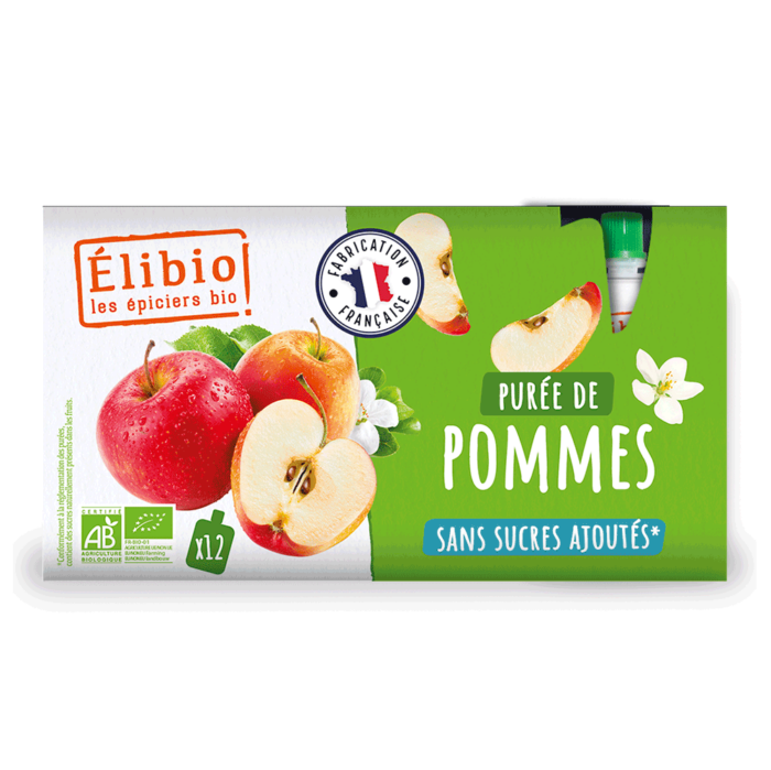 Purée de pomme sans sucre ajoutée bio gourde 90 g Fabrication France
