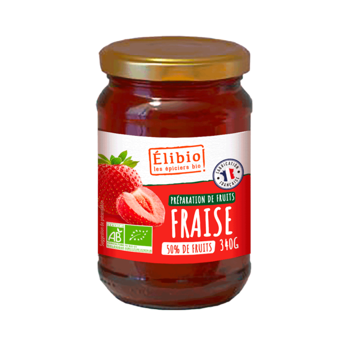 Préparation à la fraise bio 340 g Fabrication France