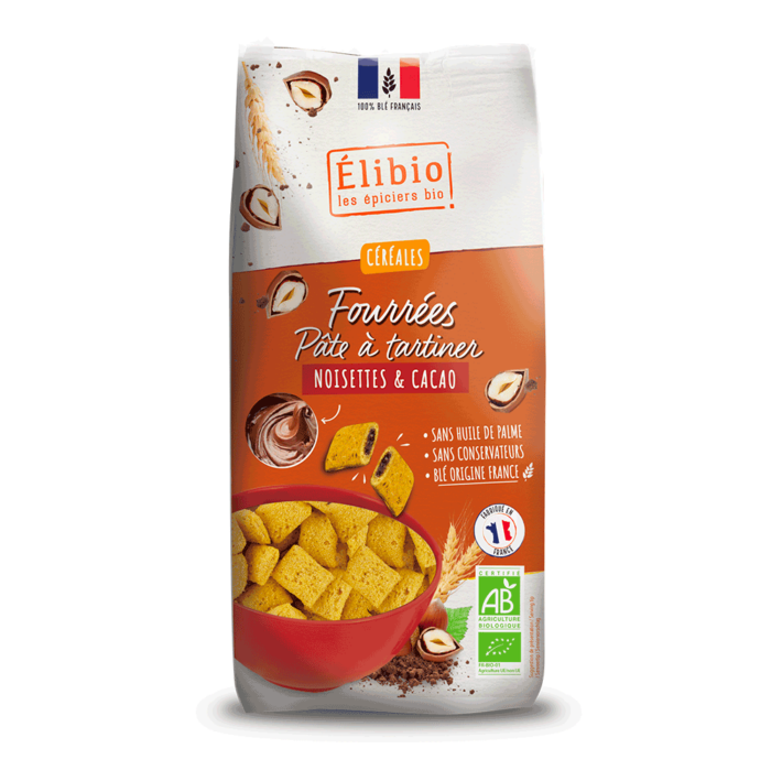 Céréales fourrées à la pâte à tartiner bio 375 g Fabrication France
