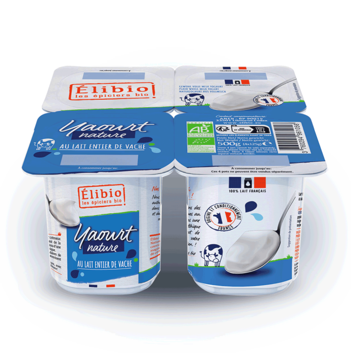 Yaourt nature au lait entier bio 4x125g Origine France