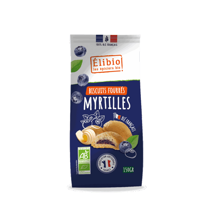 Biscuits fourrés myrtille 150gr - Fabrication France
